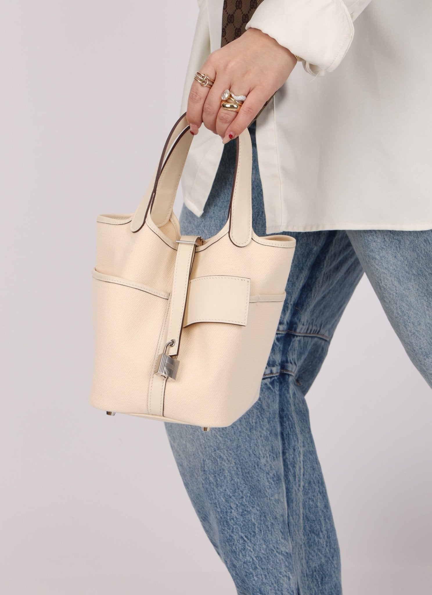 Hermès 2022 Nata Toile Goeland Swift Cargo Picotin 18 PHW - FashioNica