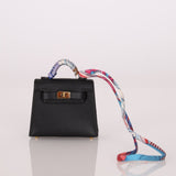 Hermès 2022 Noir Tadelakt Micro Kelly Twilly - FashioNica