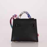 Hermès 2022 Noir Tadelakt Micro Kelly Twilly - FashioNica