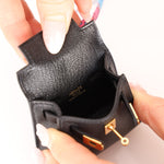 Hermès 2022 Noir Tadelakt Micro Kelly Twilly - FashioNica