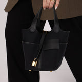 Hermès 2022 Noir Toile Goeland Swift Cargo Picotin Lock 18 GHW - FashioNica