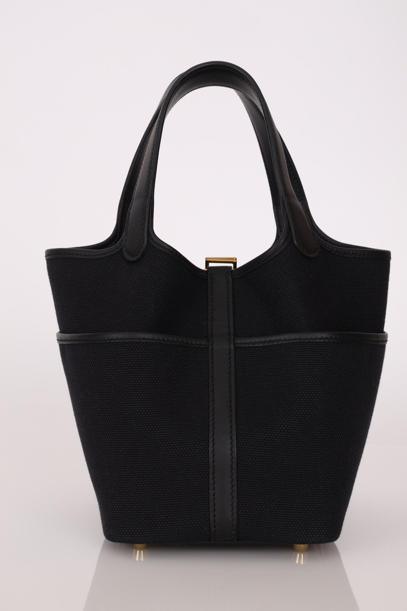 Hermès 2022 Noir Toile Goeland Swift Cargo Picotin Lock 18 GHW - FashioNica