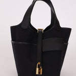 Hermès 2022 Noir Toile Goeland Swift Cargo Picotin Lock 18 GHW - FashioNica