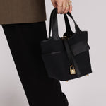 Hermès 2022 Noir Toile Goeland Swift Cargo Picotin Lock 18 GHW - FashioNica