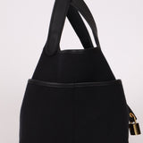 Hermès 2022 Noir Toile Goeland Swift Cargo Picotin Lock 18 GHW - FashioNica