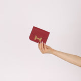 Hermes 2022 Rouge H Evercolor Constance Slim Wallet - FashioNica