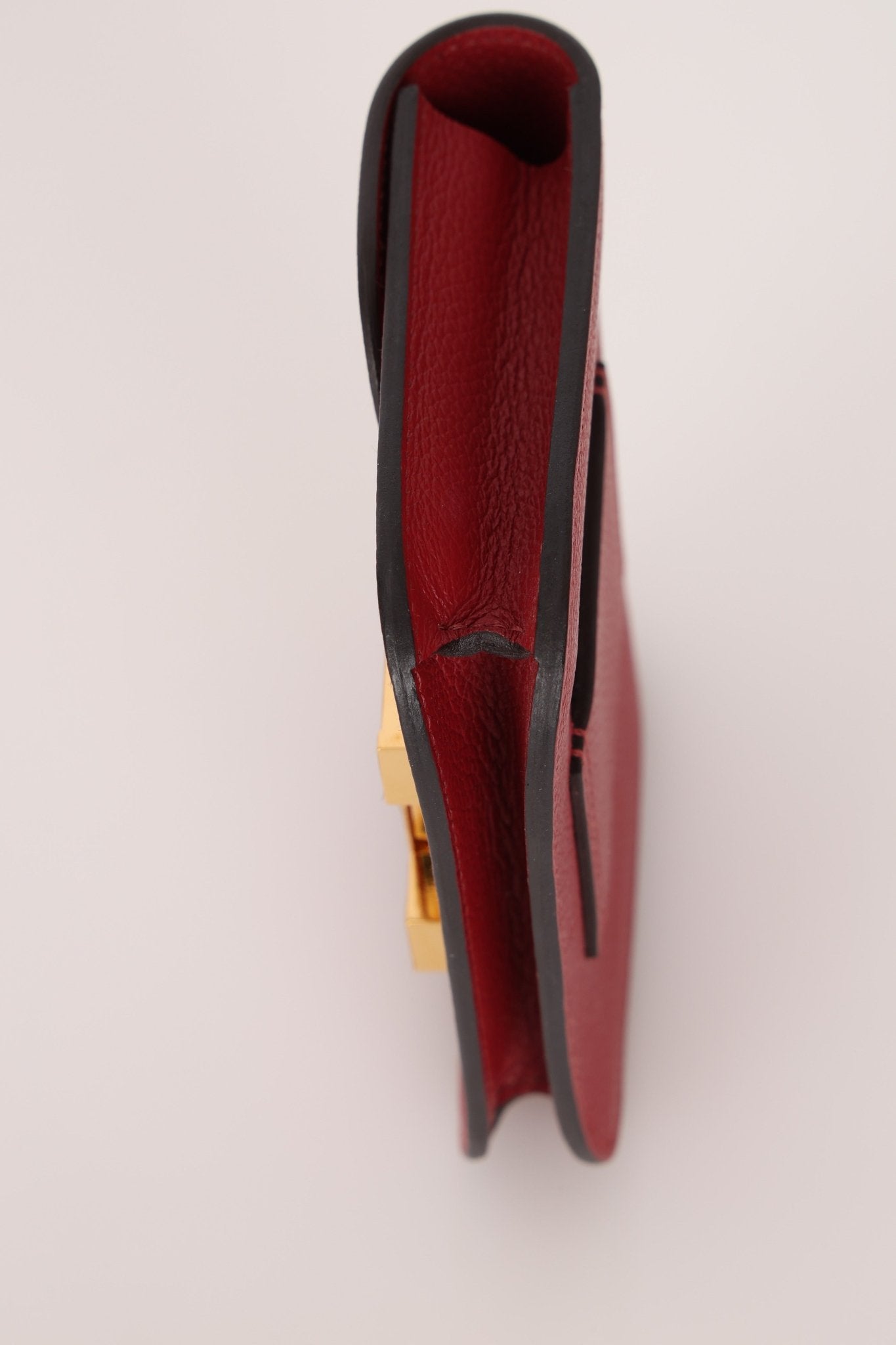 Hermes 2022 Rouge H Evercolor Constance Slim Wallet - FashioNica