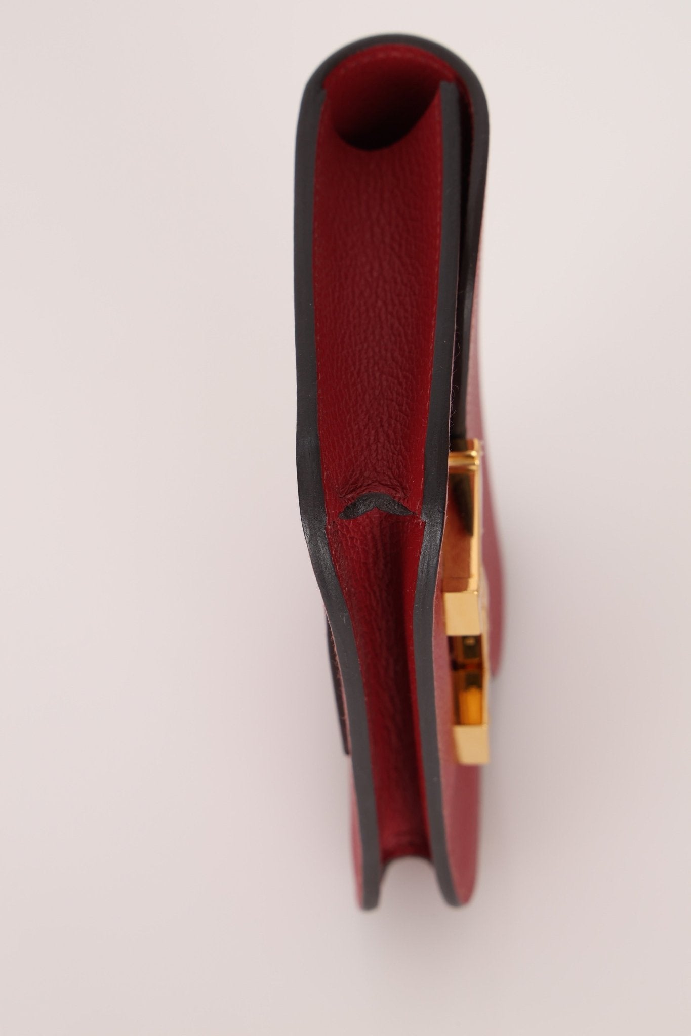 Hermes 2022 Rouge H Evercolor Constance Slim Wallet - FashioNica