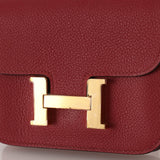 Hermes 2022 Rouge H Evercolor Constance Slim Wallet - FashioNica