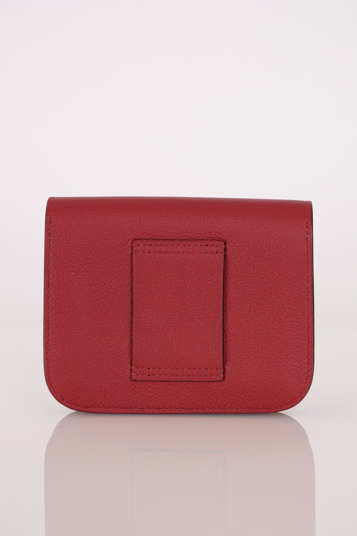 Hermes 2022 Rouge H Evercolor Constance Slim Wallet - FashioNica
