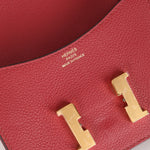 Hermes 2022 Rouge H Evercolor Constance Slim Wallet - FashioNica