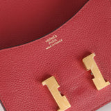 Hermes 2022 Rouge H Evercolor Constance Slim Wallet - FashioNica