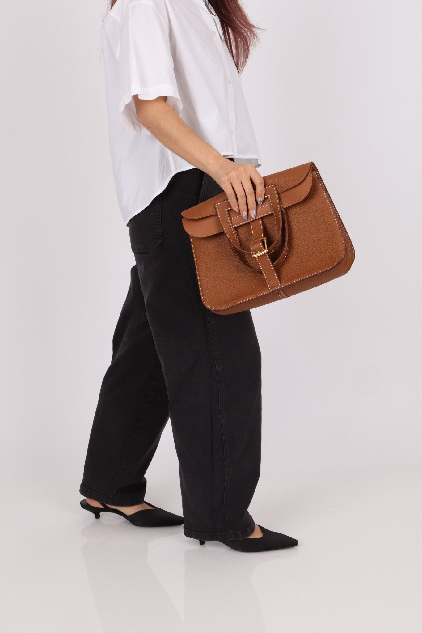 Hermès 2023 Clemence Gold Halzan 31 GHW - FashioNica