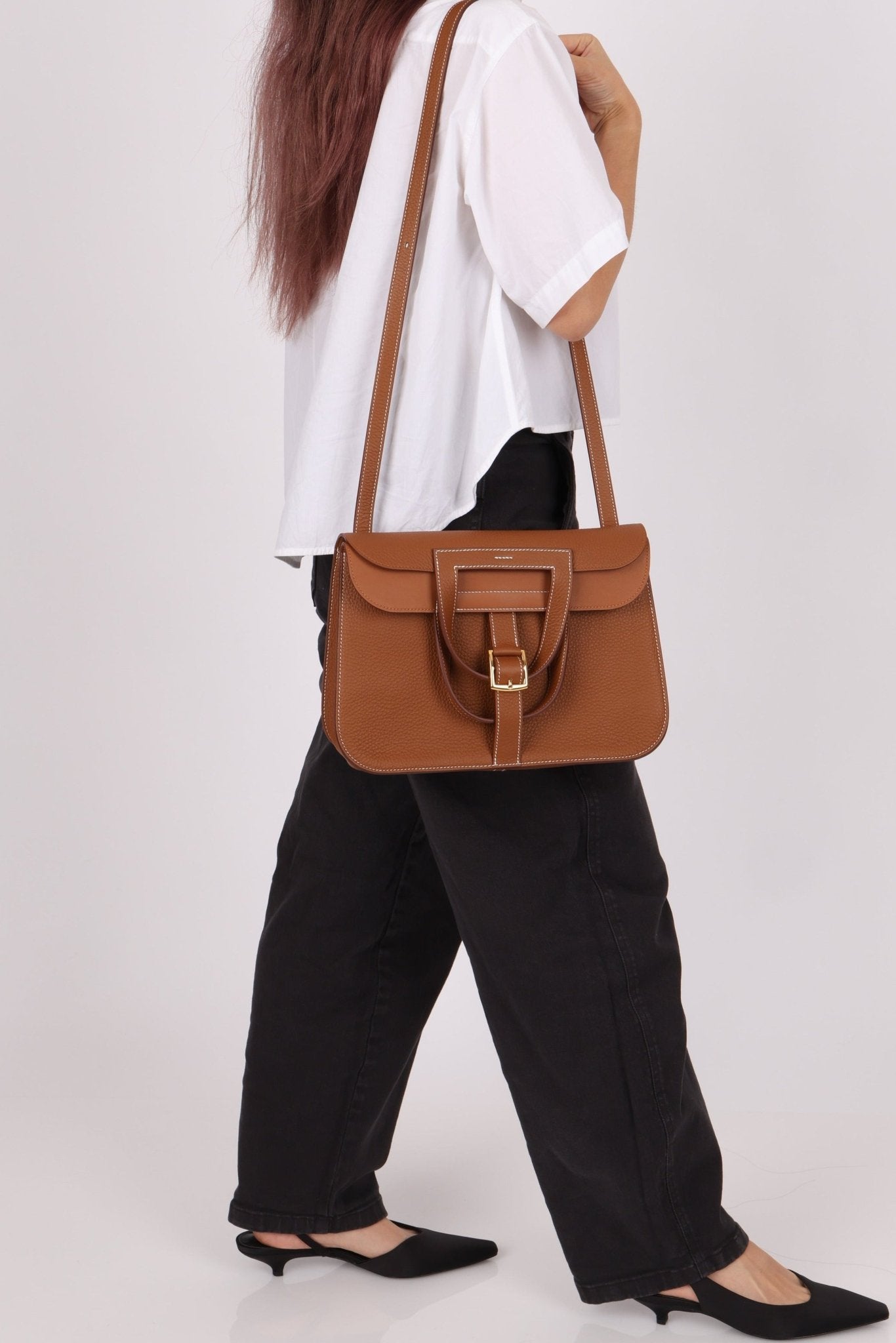 Hermès 2023 Clemence Gold Halzan 31 GHW - FashioNica