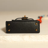 Hermès 2023 Micro Kelly Noir Tadelakt Twilly Bag Charm - FashioNica