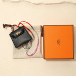 Hermès 2023 Micro Kelly Noir Tadelakt Twilly Bag Charm - FashioNica