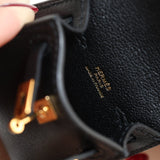 Hermès 2023 Micro Kelly Noir Tadelakt Twilly Bag Charm - FashioNica