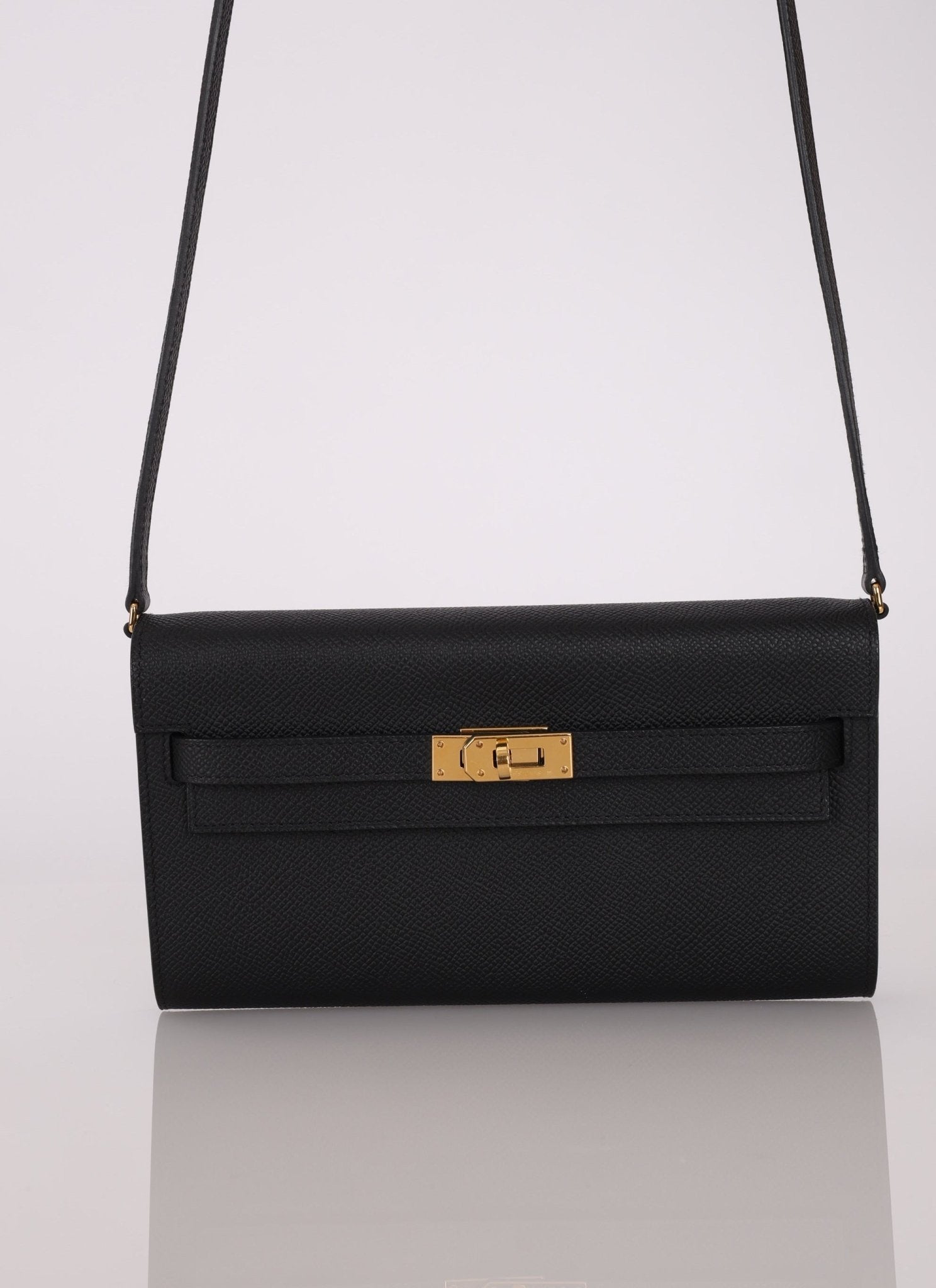Hermès 2023 Noir Epsom Kelly To Go Wallet GHW - FashioNica