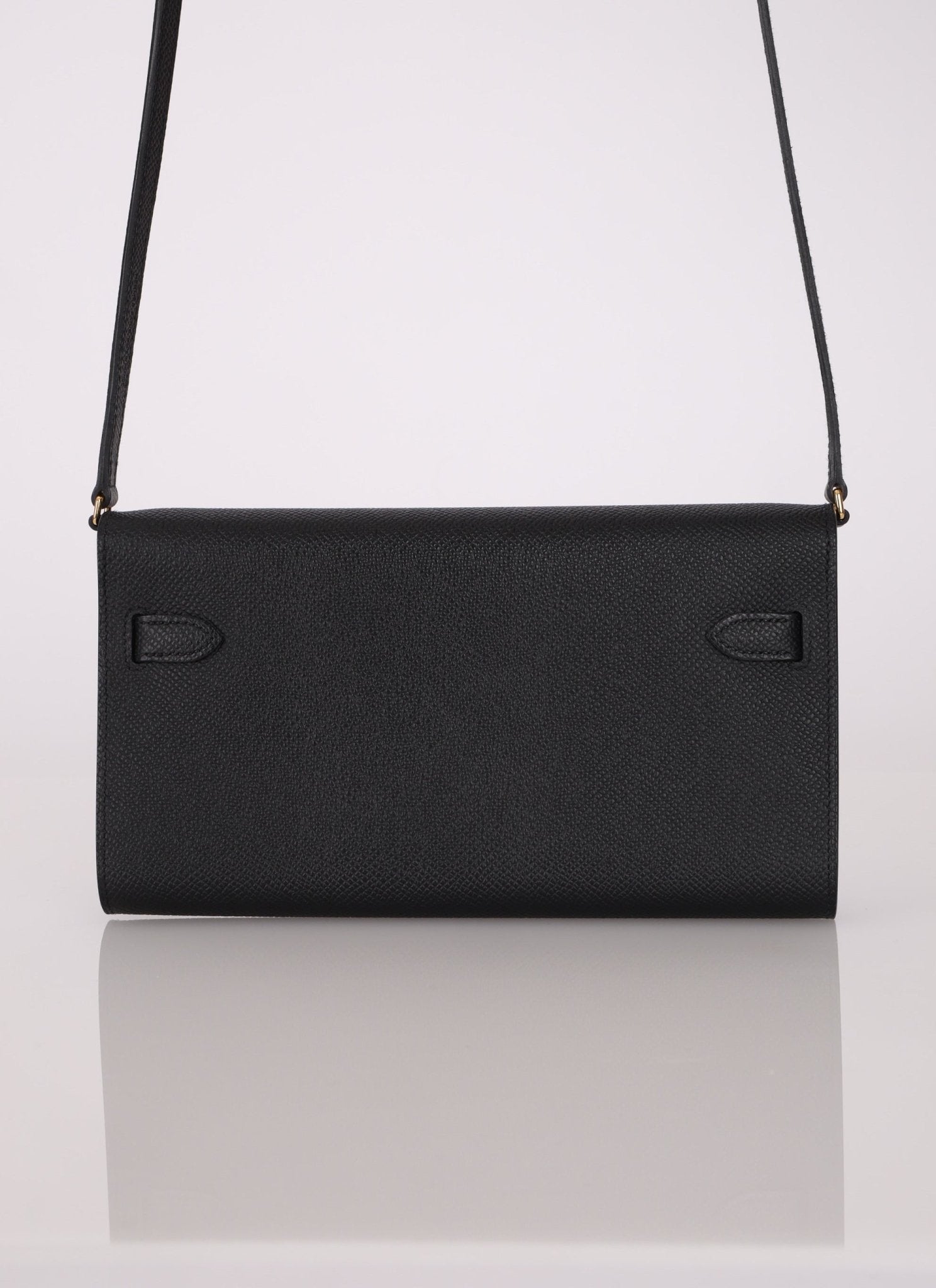 Hermès 2023 Noir Epsom Kelly To Go Wallet GHW - FashioNica