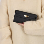 Hermès 2023 Noir Epsom Kelly To Go Wallet GHW - FashioNica