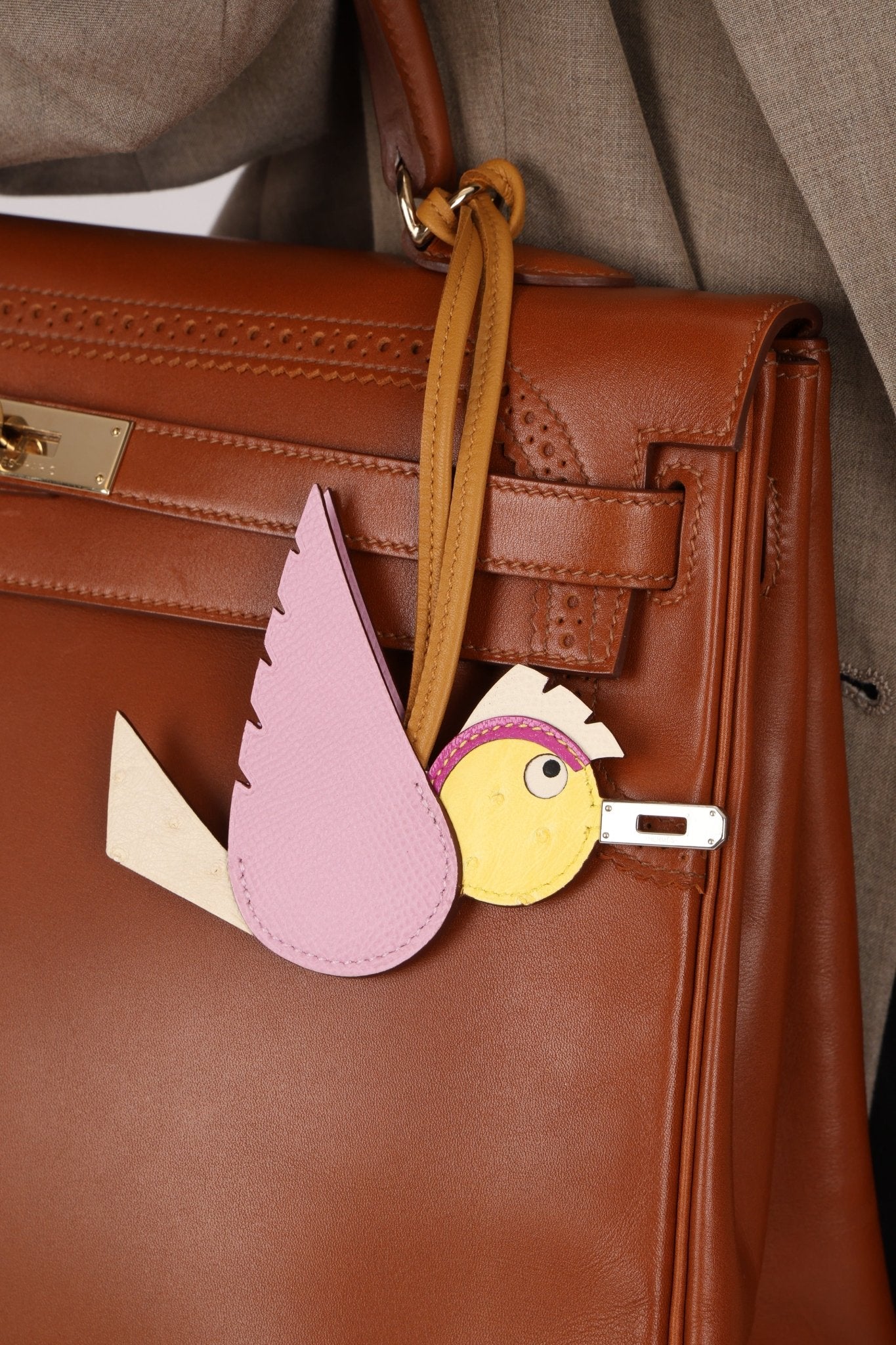 Hermès 2025 Ostrich & Swift Birdy Charm Touch PHW - FashioNica