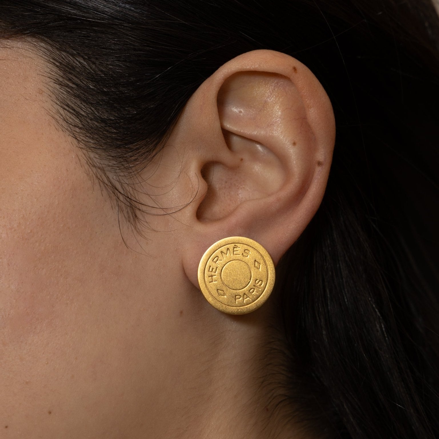 Hermès Clou de Selle Clip - On Earrings 18K GP - FashioNica