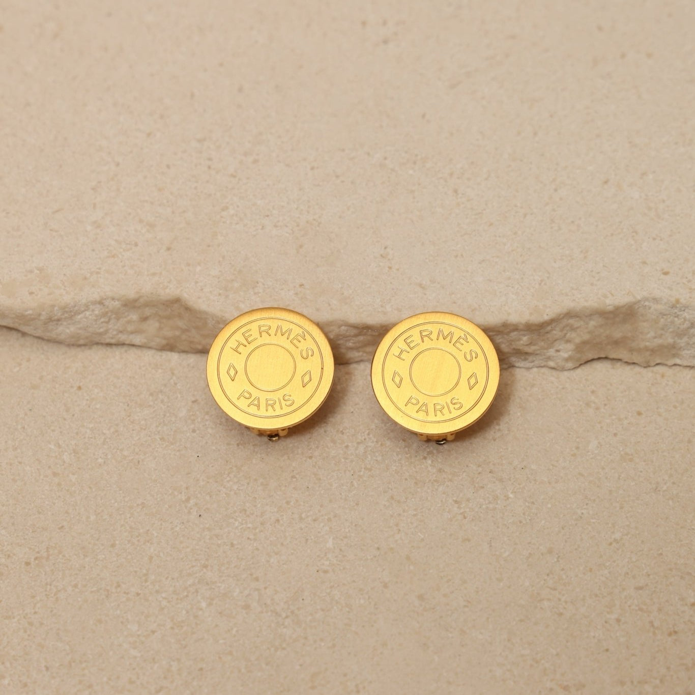 Hermès Clou de Selle Clip - On Earrings 18K GP - FashioNica