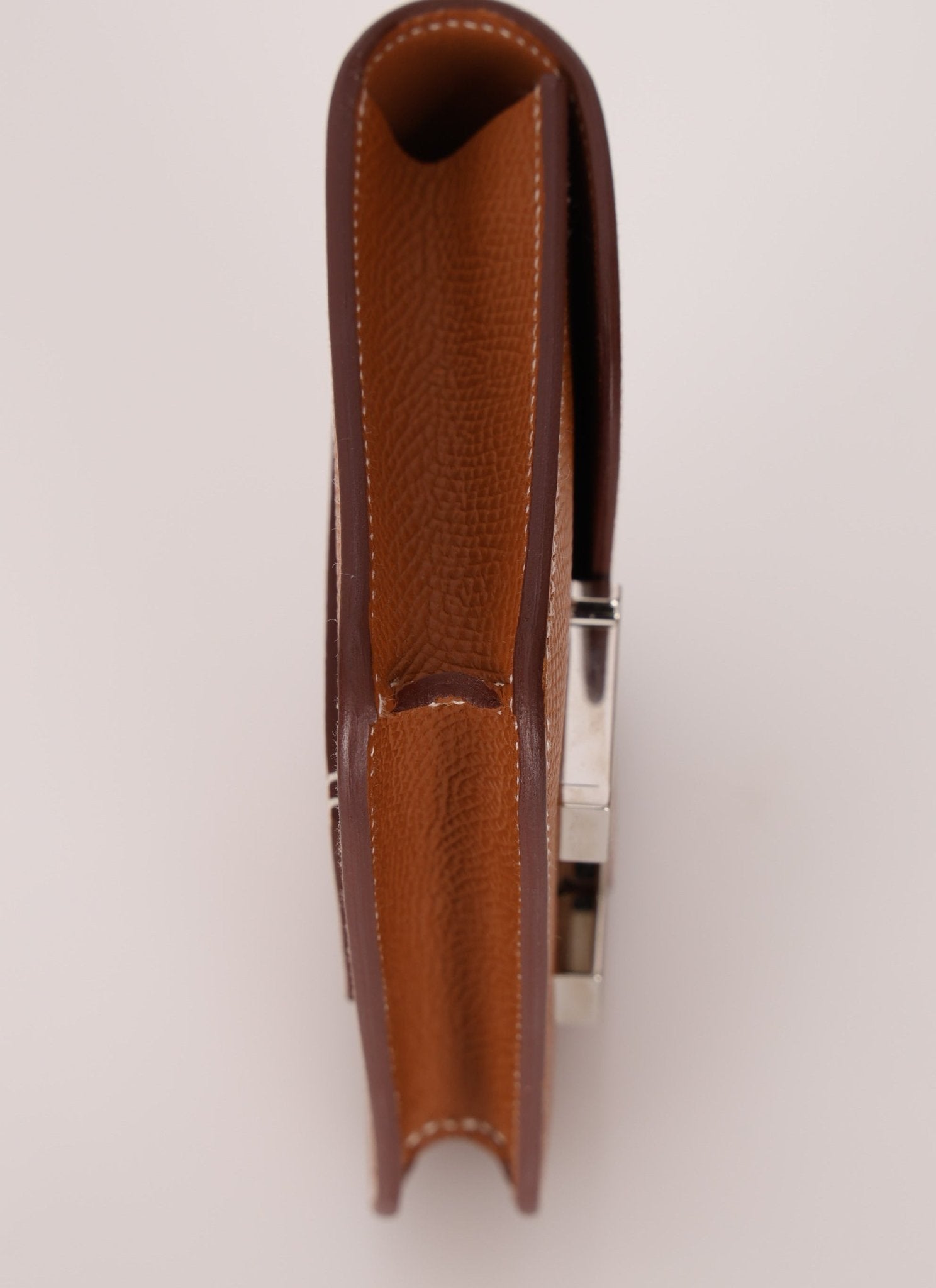 Hermès Gold Epsom Constance Slim Wallet w/ Custom Strap PHW - FashioNica