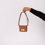 Hermès Gold Epsom Constance Slim Wallet w/ Custom Strap PHW - FashioNica