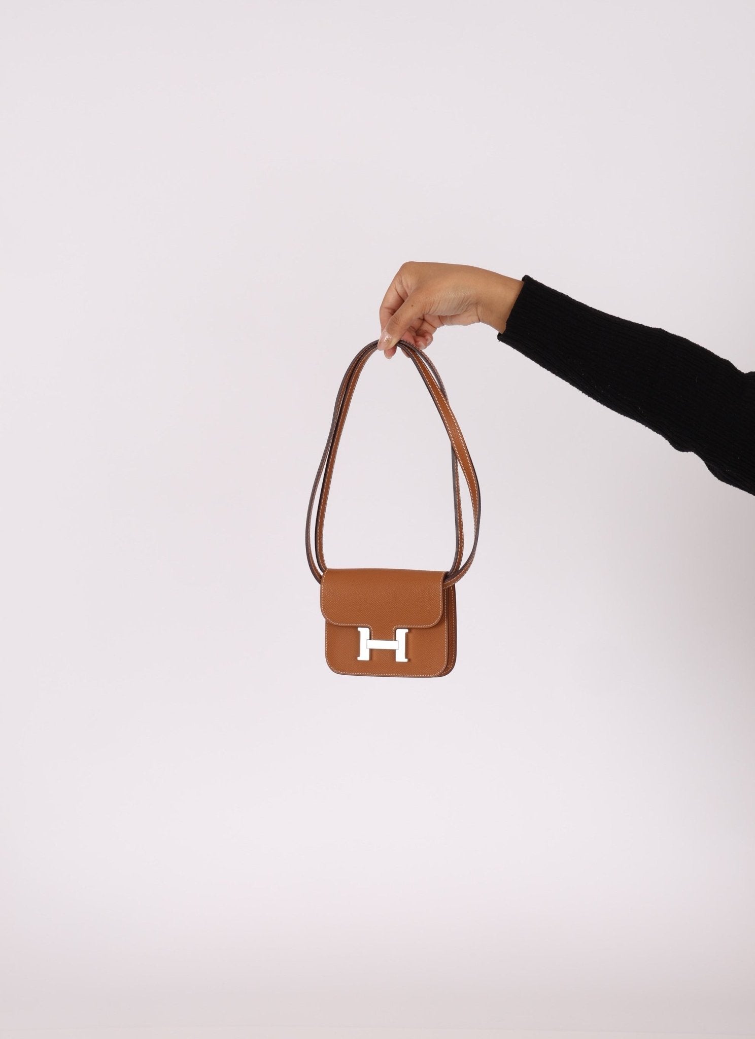 Hermès Gold Epsom Constance Slim Wallet w/ Custom Strap PHW - FashioNica