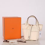 Hermès Nata Toile Goeland Swift Cargo Picotin 18 PHW - FashioNica