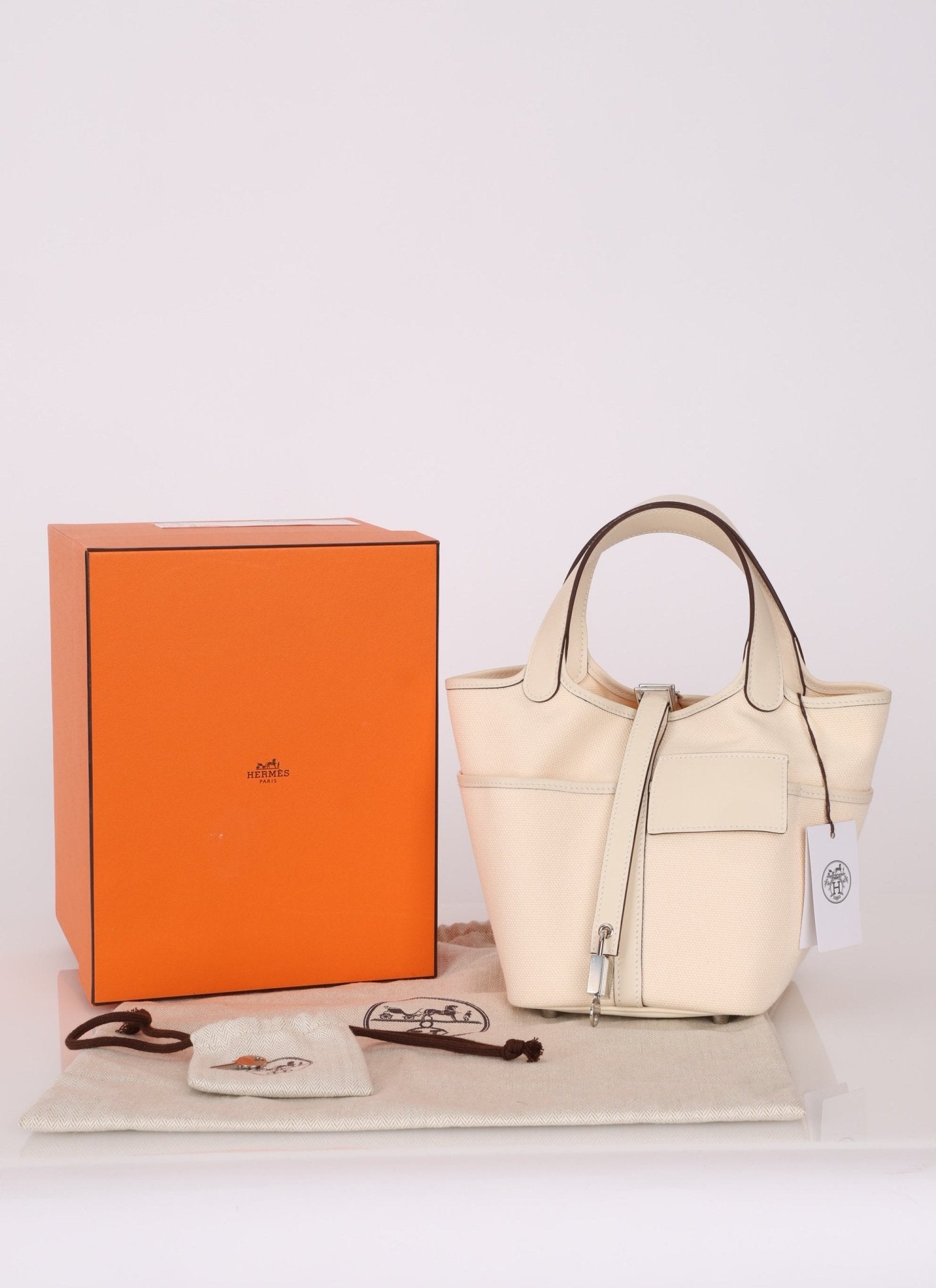 Hermès Nata Toile Goeland Swift Cargo Picotin 18 PHW - FashioNica