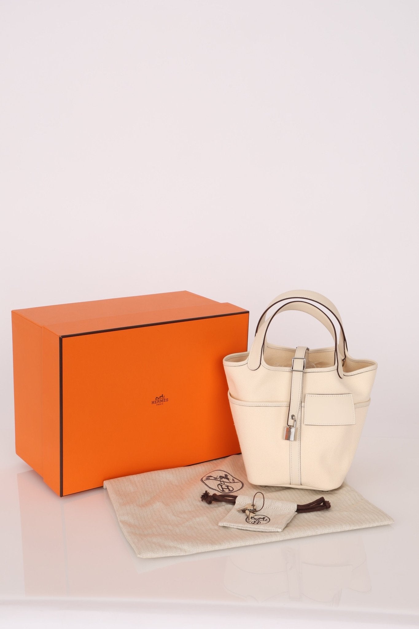 Hermès Nata Toile Goeland Swift Cargo Picotin 18 PHW - FashioNica