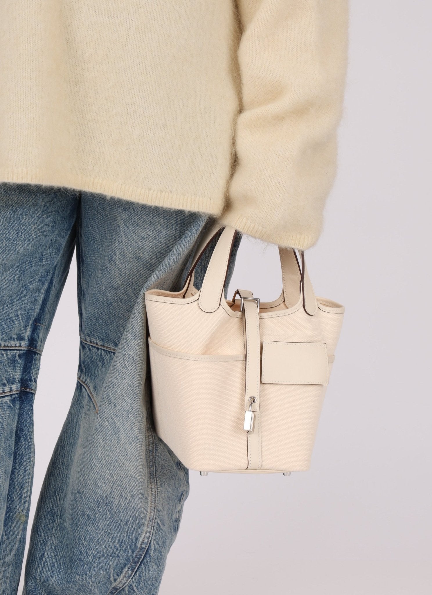 Hermès Nata Toile Goeland Swift Cargo Picotin 18 PHW - FashioNica