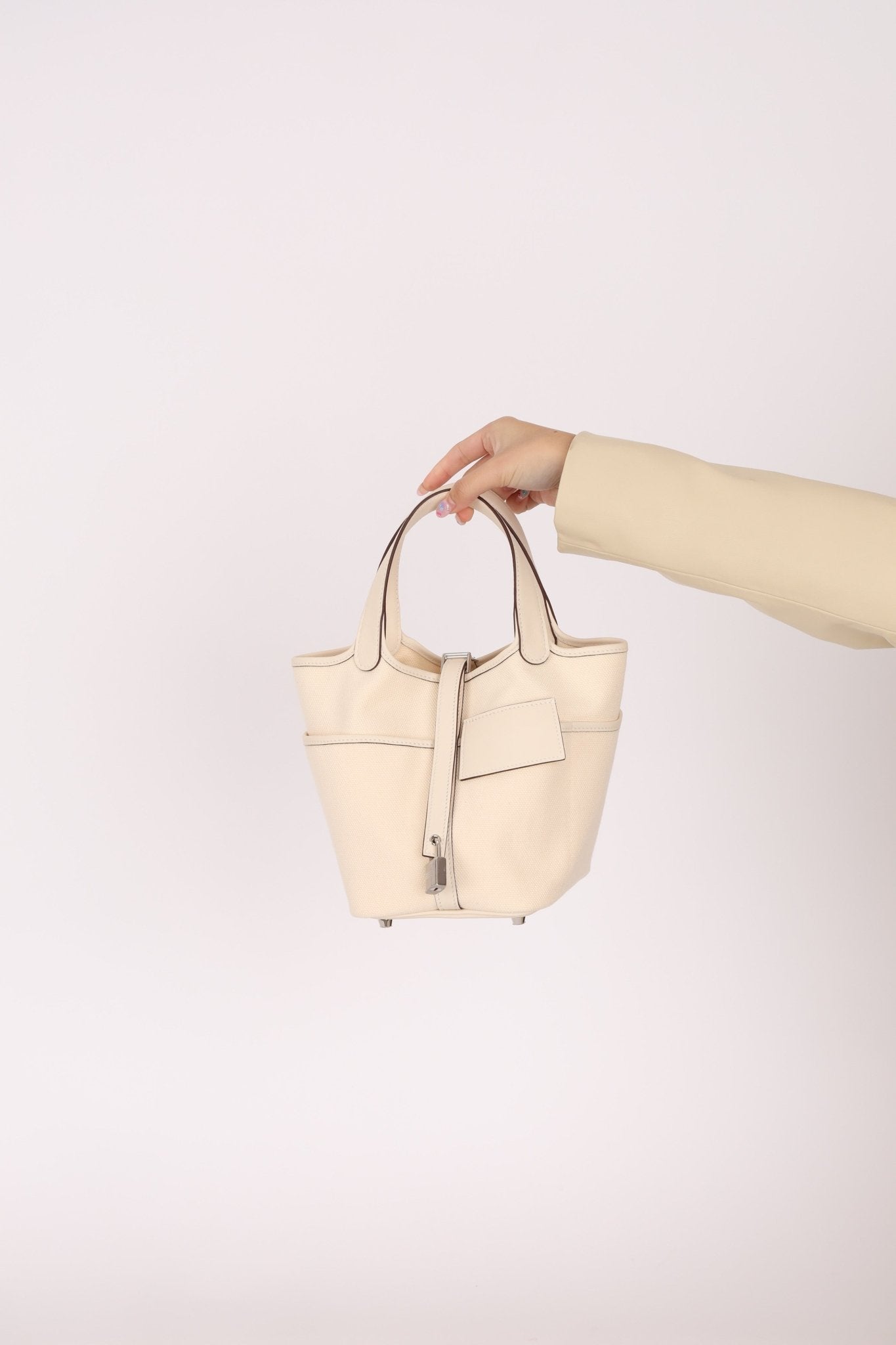 Hermès Nata Toile Goeland Swift Cargo Picotin 18 PHW - FashioNica