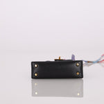 Hermès Noir Tadelakt Micro Kelly Twilly Bag Charm GHW - FashioNica