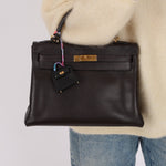 Hermès Noir Tadelakt Micro Kelly Twilly Bag Charm GHW - FashioNica