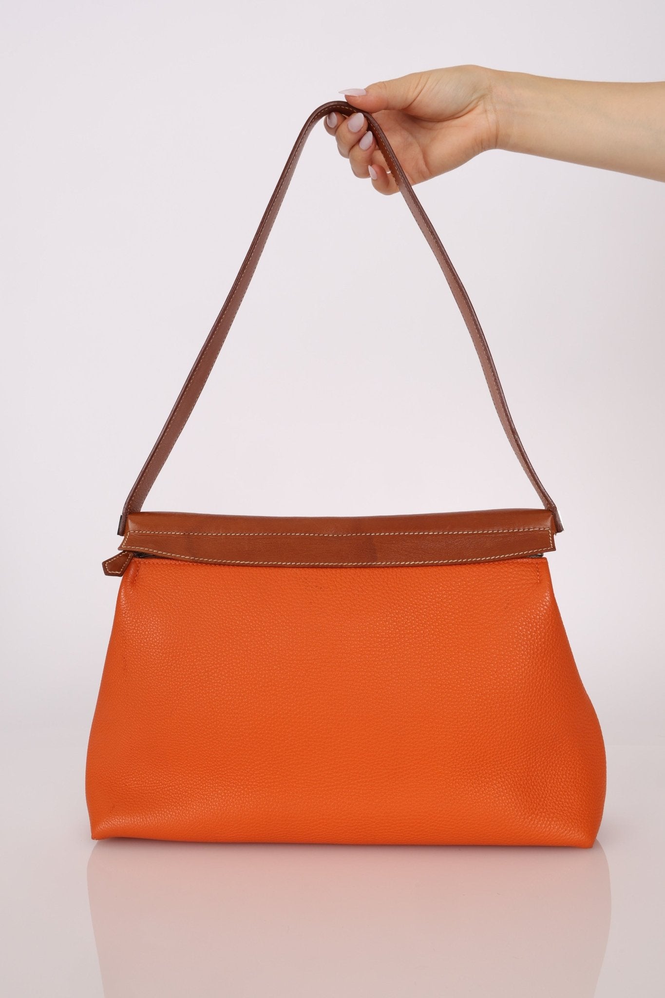 Hermès Orange Togo and Fauve Yeoh Bag PHW - FashioNica