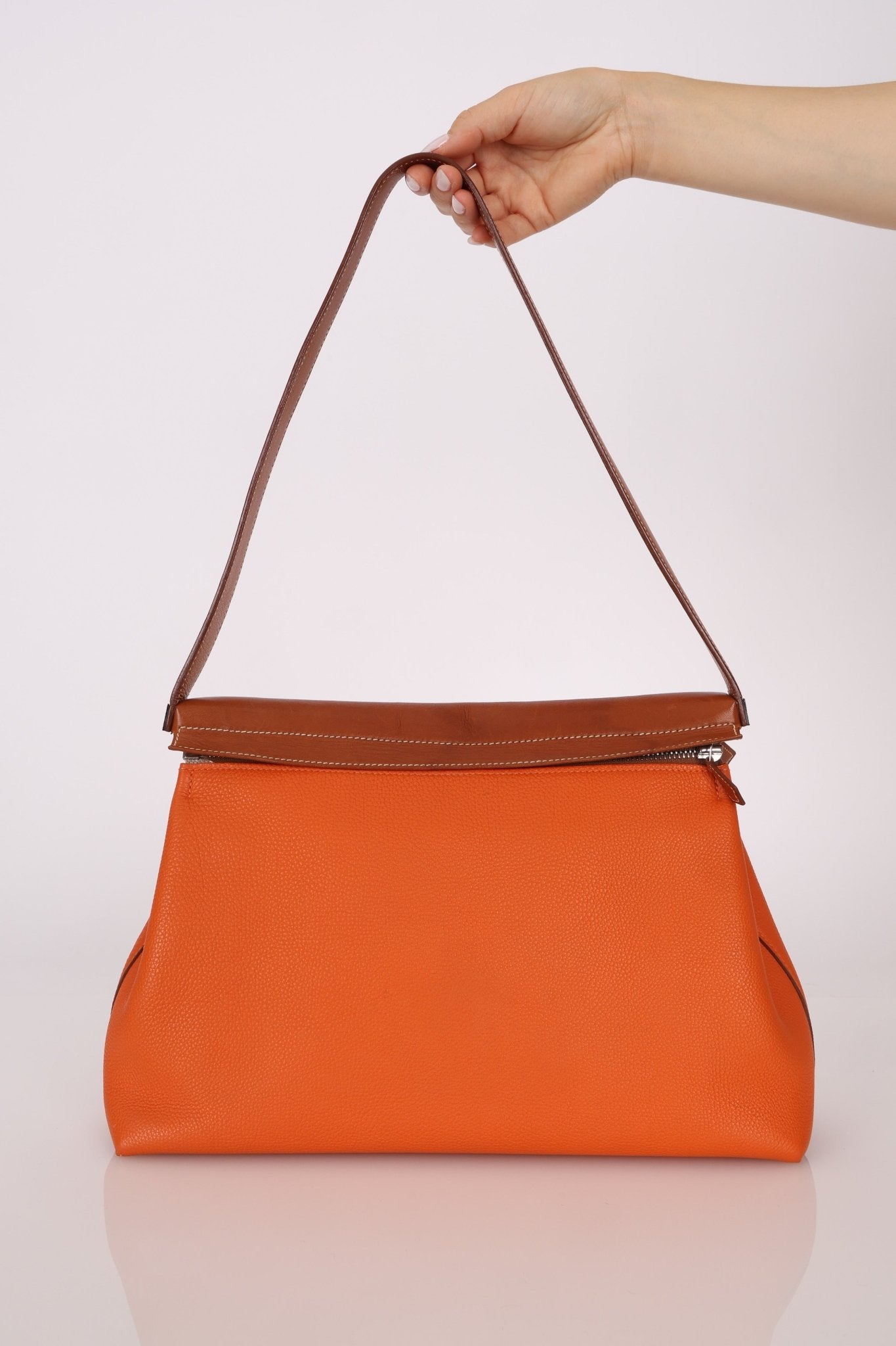 Hermès Orange Togo and Fauve Yeoh Bag PHW - FashioNica
