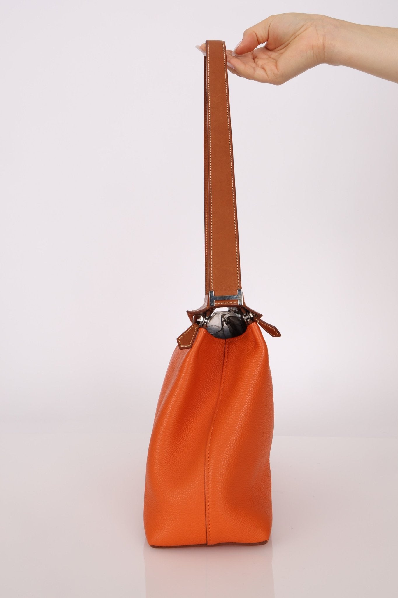 Hermès Orange Togo and Fauve Yeoh Bag PHW - FashioNica