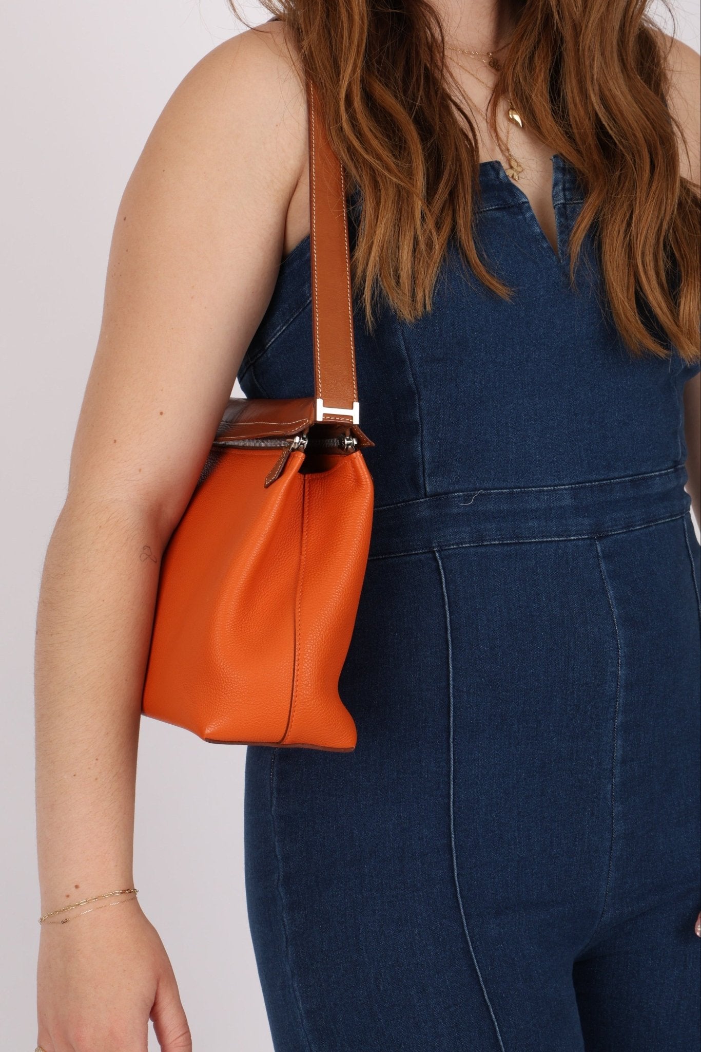 Hermès Orange Togo and Fauve Yeoh Bag PHW - FashioNica