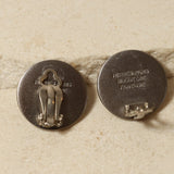 Hermès Silver Matte Clou de Selle Clip - On Earrings - FashioNica