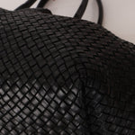 Limited Edition Bottega Veneta Black Intrecciato Large Cabat with Pouch - FashioNica