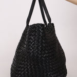 Limited Edition Bottega Veneta Black Intrecciato Large Cabat with Pouch - FashioNica