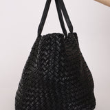 Limited Edition Bottega Veneta Black Intrecciato Large Cabat with Pouch - FashioNica