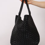 Limited Edition Bottega Veneta Black Intrecciato Large Cabat with Pouch - FashioNica
