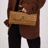 Limited Edition Bottega Veneta Suede & Lambskin Andiamo Top Handle - FashioNica
