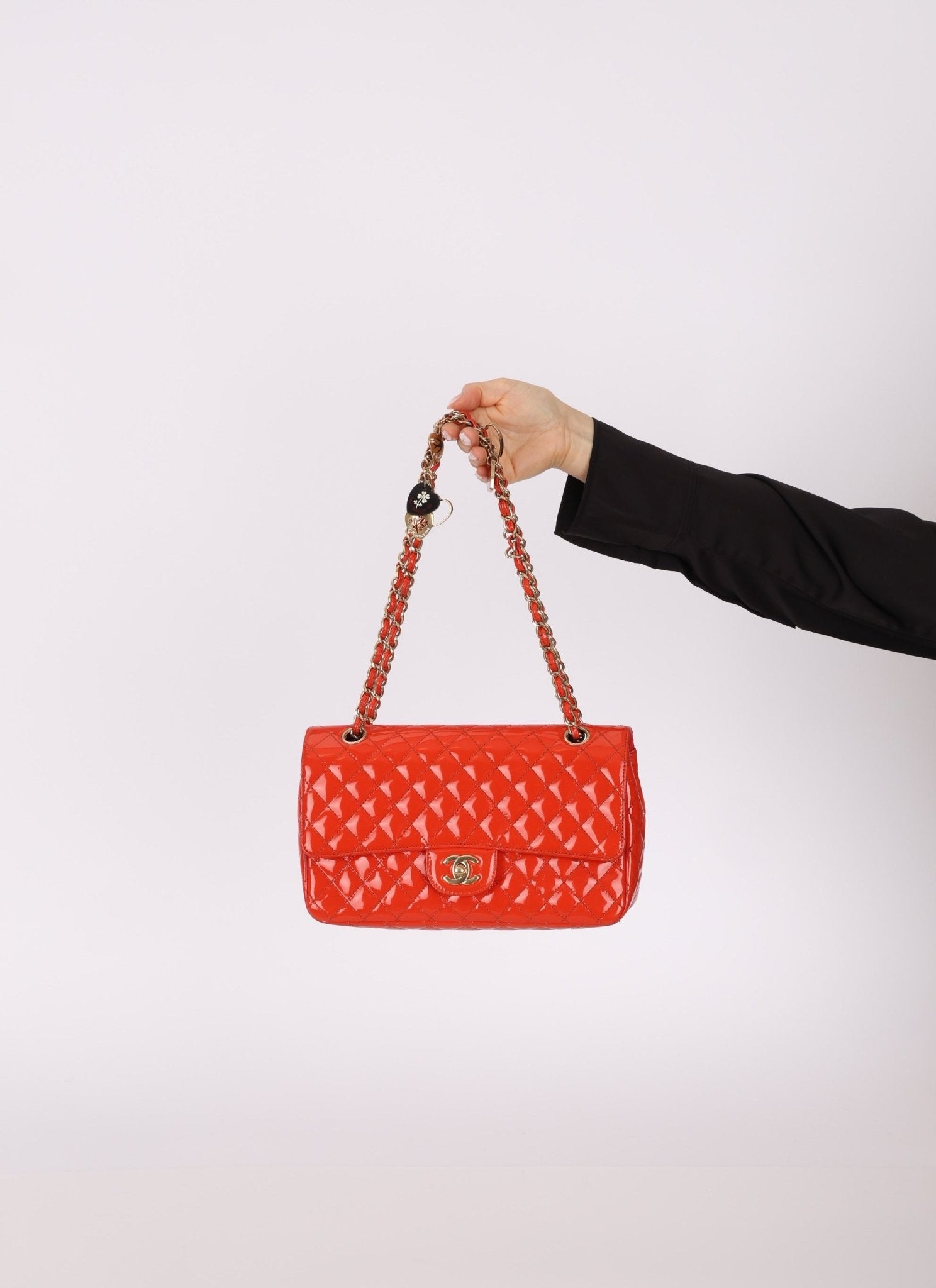 Limited Edition Chanel 2009 Patent Valentine Charms Classic Flap - FashioNica