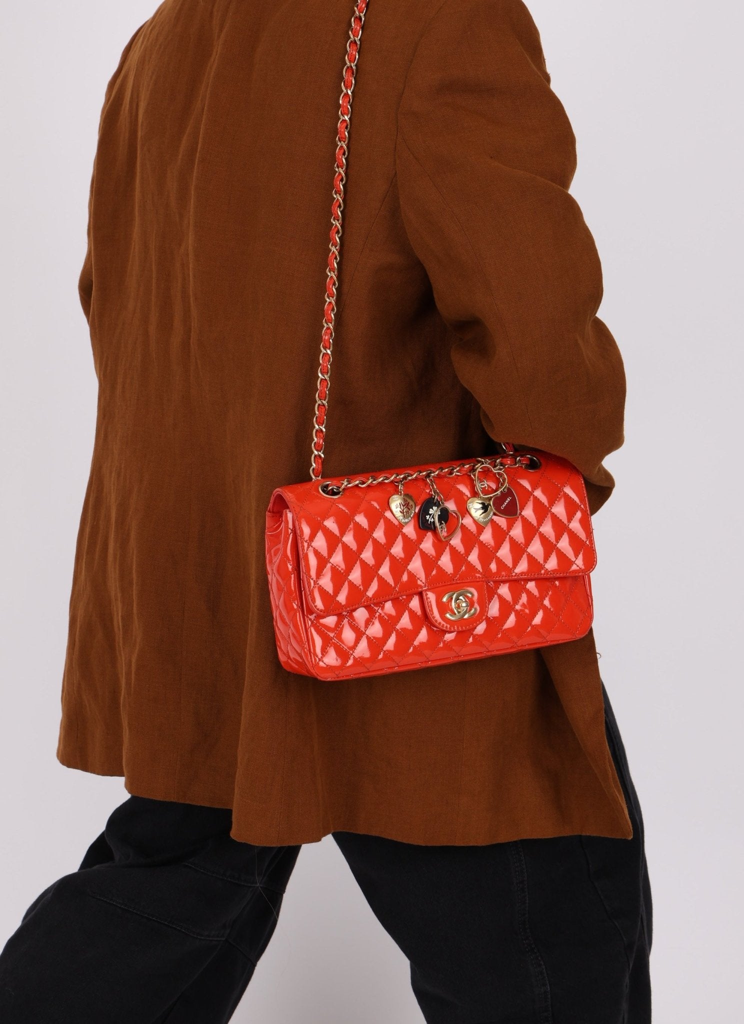 Limited Edition Chanel 2009 Patent Valentine Charms Classic Flap - FashioNica