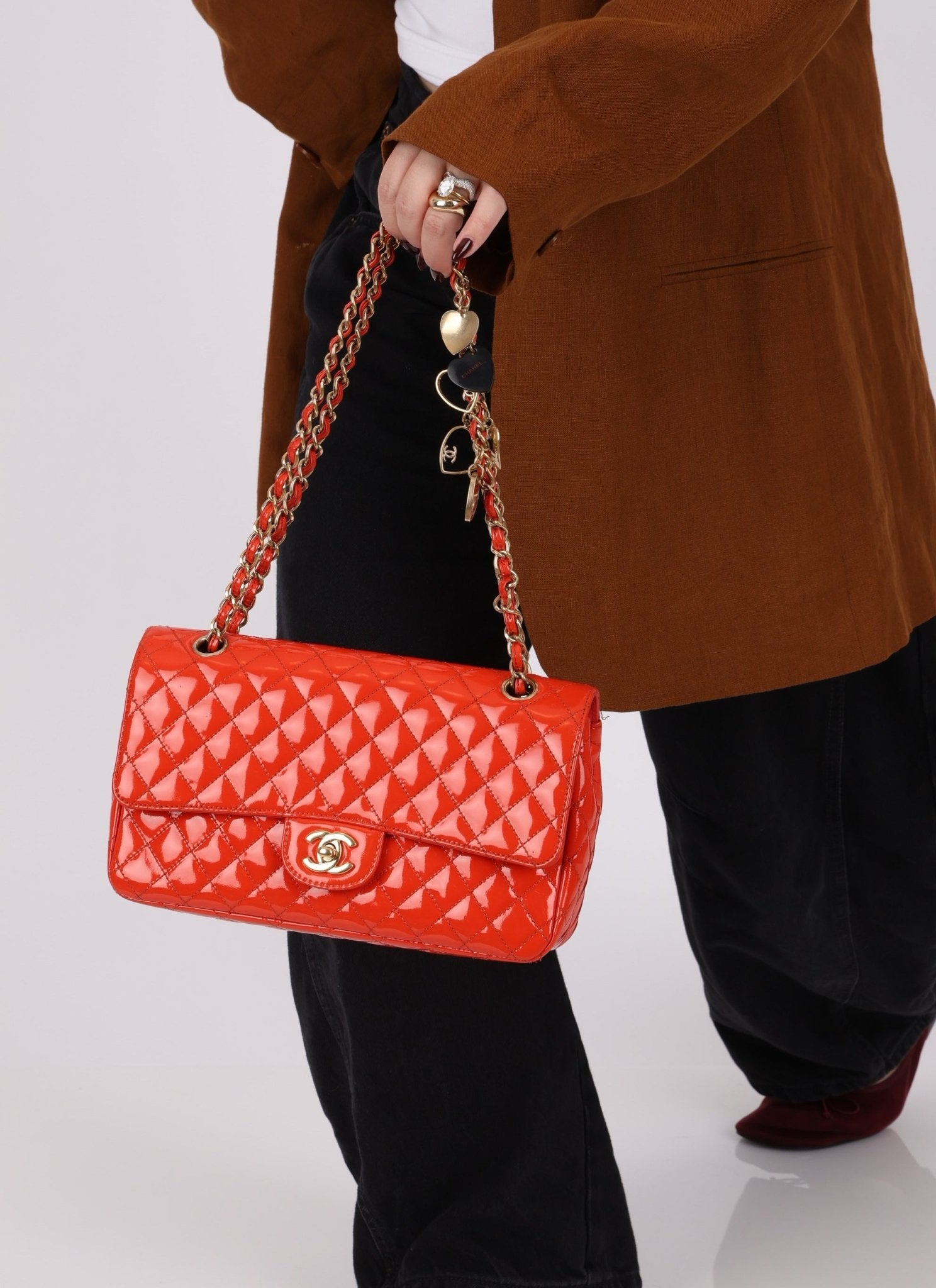 Limited Edition Chanel 2009 Patent Valentine Charms Classic Flap - FashioNica